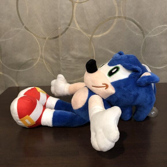 Sonic The Hedgehog Plush Toy Blue Stuffed Animal SEGA Video Game Suction Hanger - Picture 4 of 6